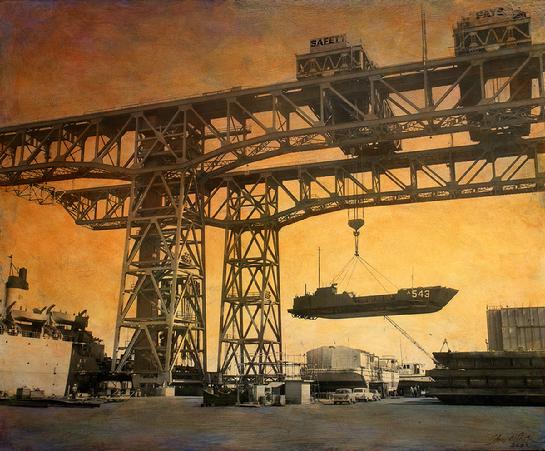 Gantry Crane Ship Lift, Hunters Point Shipyard, 1947
